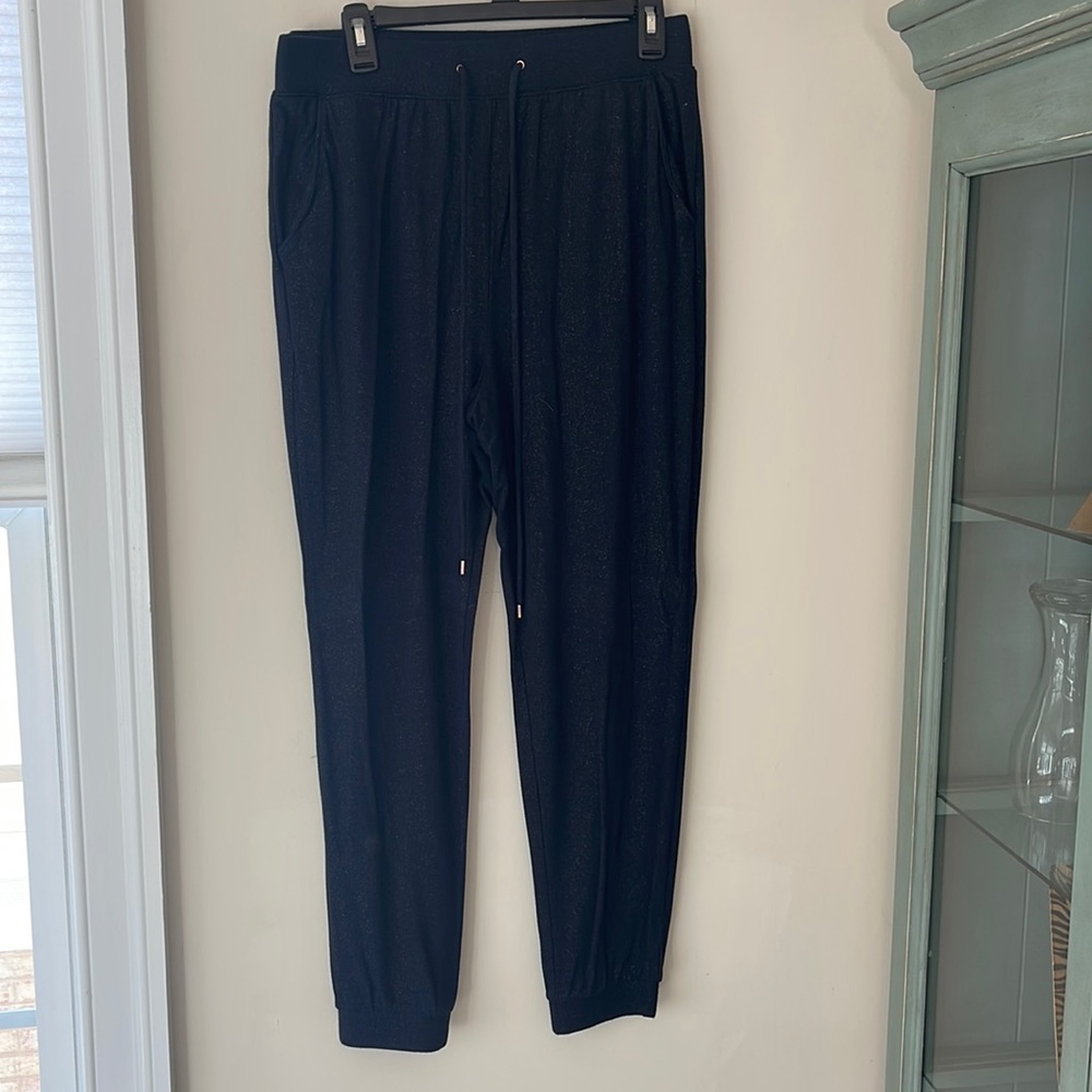 Express joggers with gold metallic sparkles
